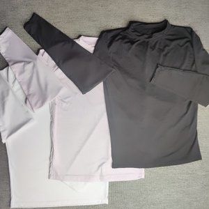 Bundle of 3 Long sleeve top Gym Fitness One size Fits S/M Black White Purple